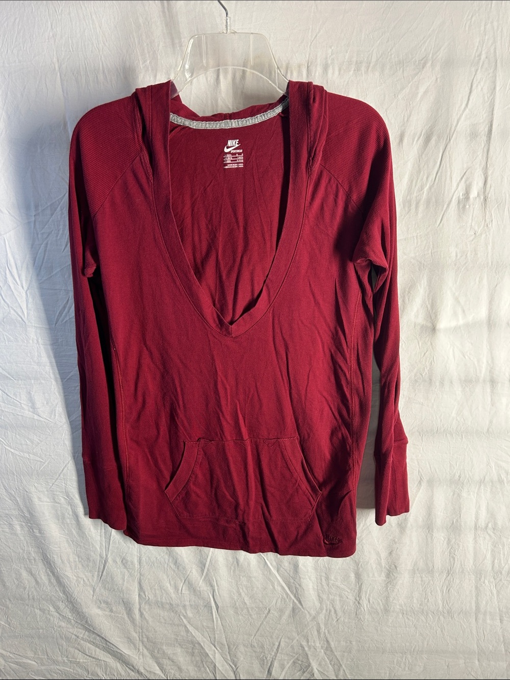 Nike Women's Deep V Hooded Pullover - Wine